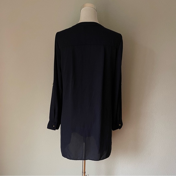 Joseph Ribkoff Made in Canada Navy Blue Asymmetric Blouse Size 4 - Picture 7 of 8